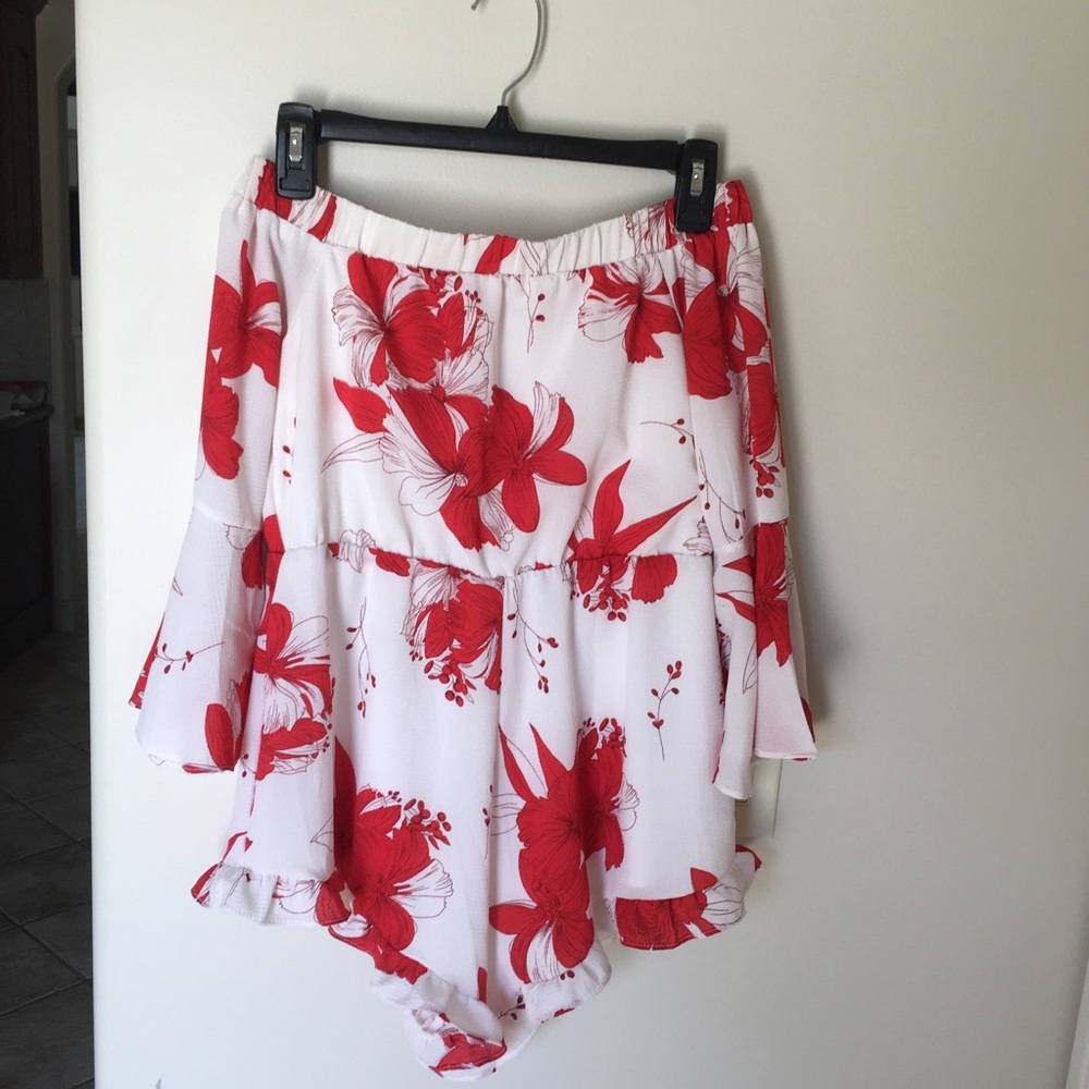 Floral Off-shoulder Girls Romper SZ M (10)🌹